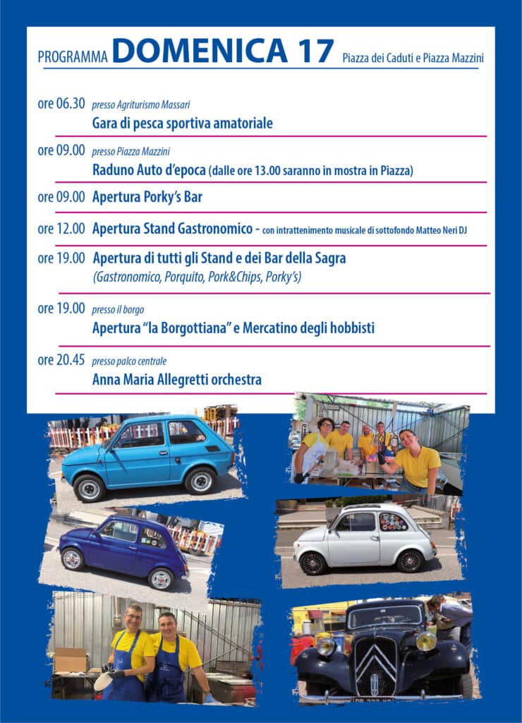 Programma della Sagra di Lavezzola di domenica 17 maggio 2026
